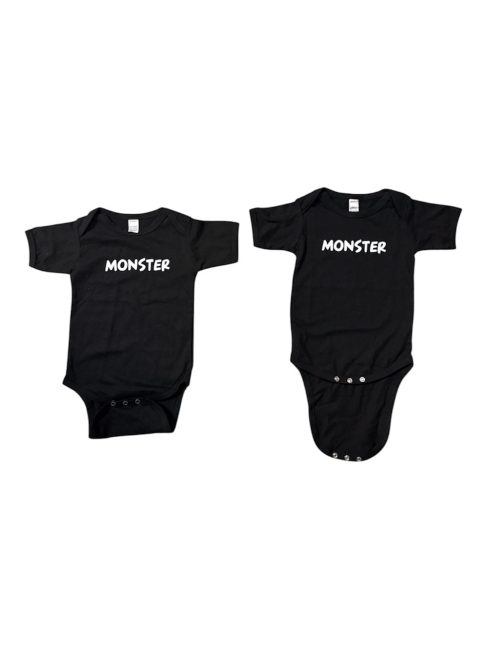 2PC Baby Monster Black Onesie Bodysuit Lot 12-18 Months NWOT